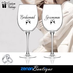 Wedding Boutique Packages - "Bridesmaid & Groomsman" On Wine Glass