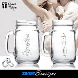 Wedding Boutique Packages - Bride & Groom Silhouette on Mason Jar