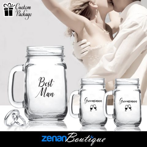 Wedding Boutique Packages -  "Best Man & Groomsman" on Mason Jar